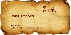 Daka Aranka névjegykártya